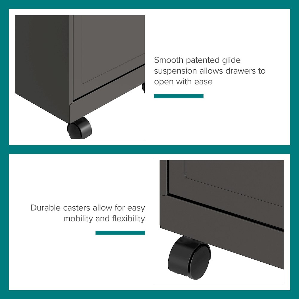 Space Solutions 18" Deep 2 Drawer Vertical File Cabinet, Metallic Charcoal. Picture 15