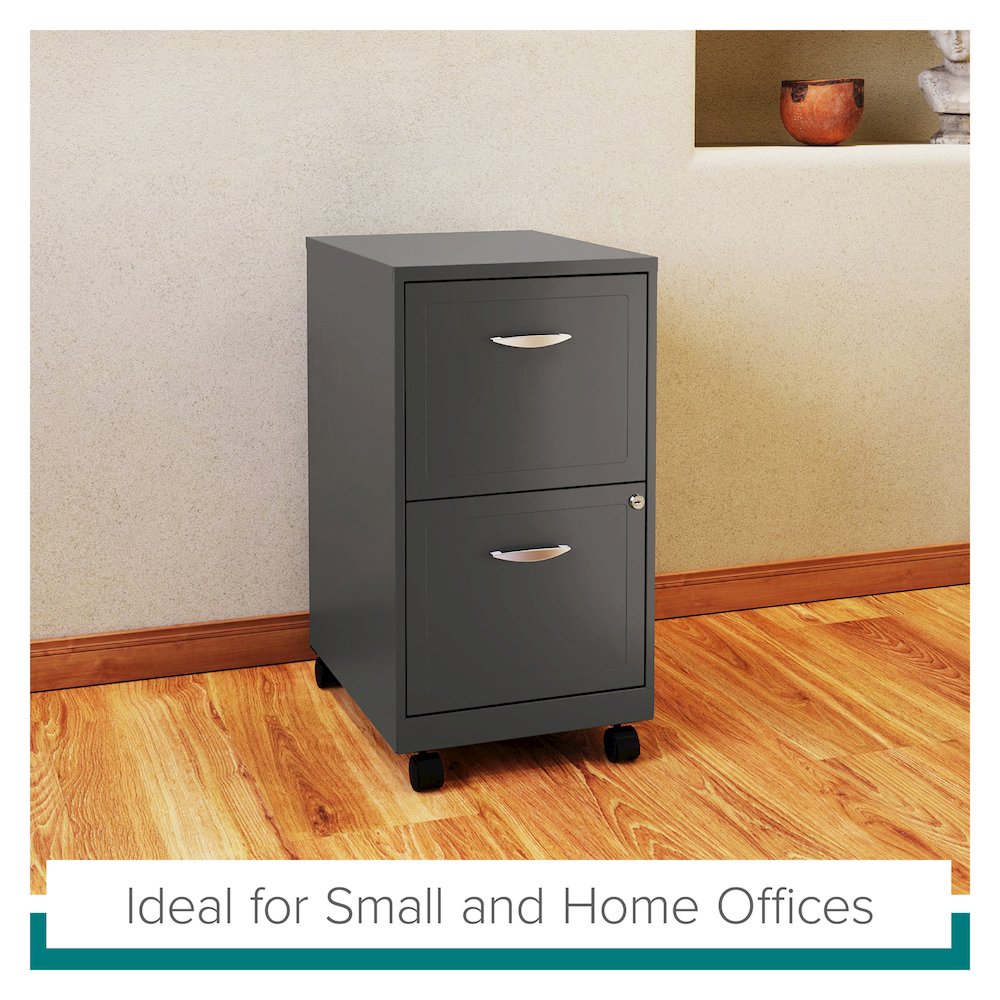 Space Solutions 18" Deep 2 Drawer Vertical File Cabinet, Metallic Charcoal. Picture 17