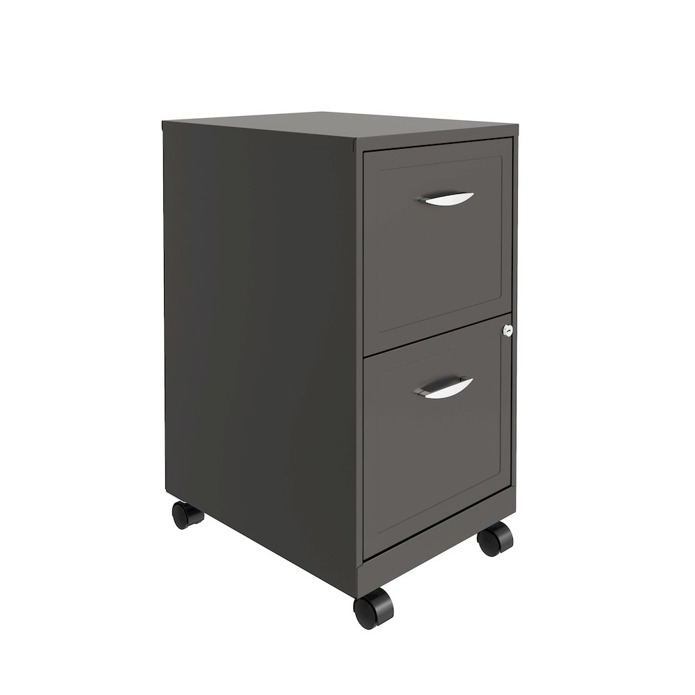 Space Solutions 18" Deep 2 Drawer Vertical File Cabinet, Metallic Charcoal. Picture 20