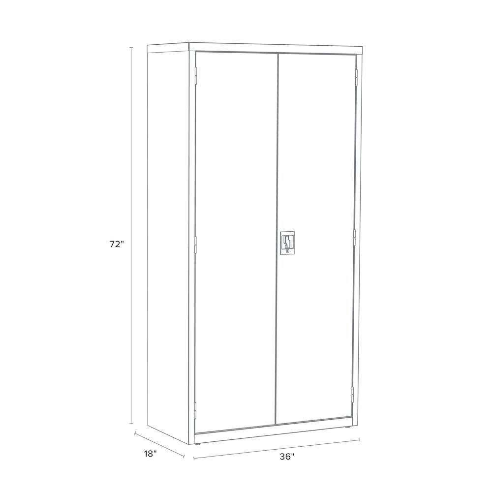 Hirsh Wardrobe Cabinet, 18"D x 36"W x 72"H, Light Gray. Picture 2