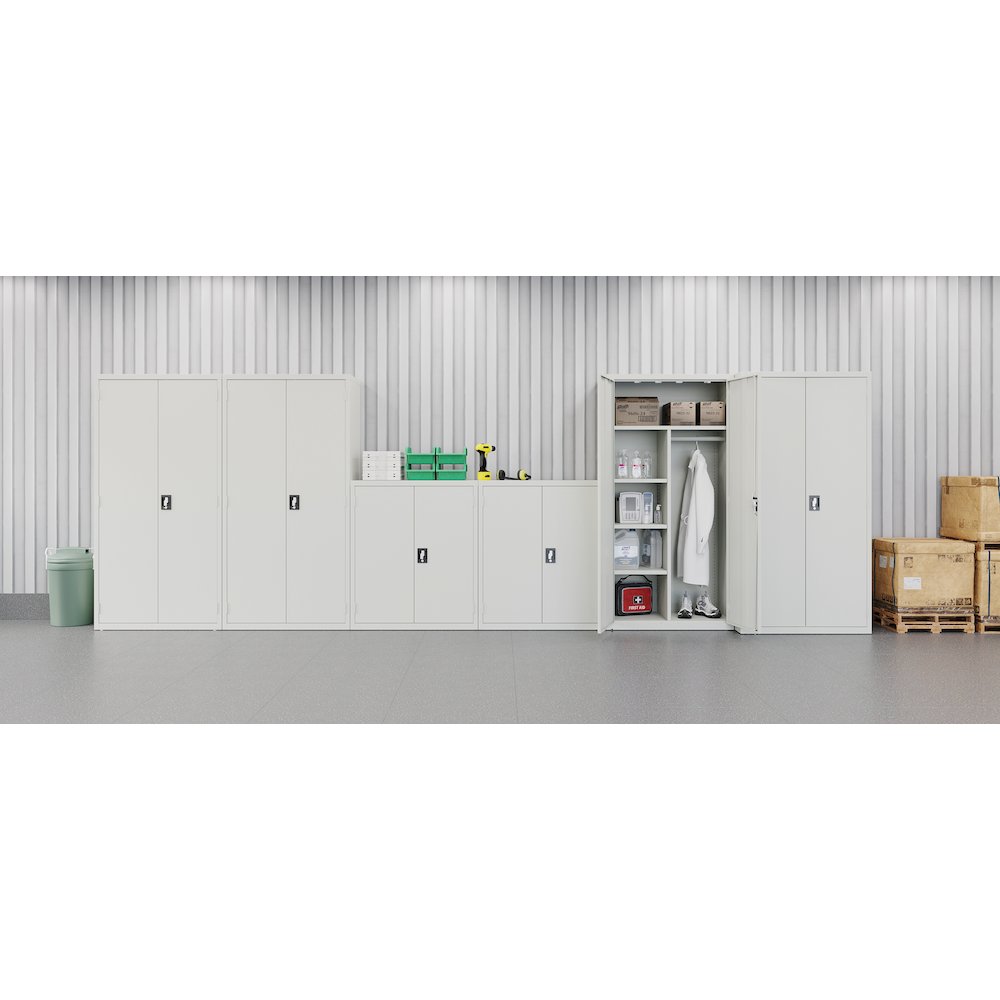 Hirsh Wardrobe Cabinet, 18"D x 36"W x 72"H, Light Gray. Picture 7