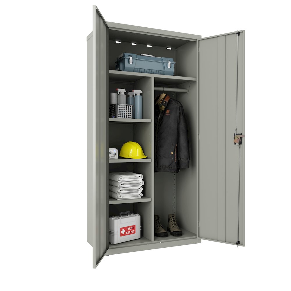 Hirsh Wardrobe Cabinet, 18"D x 36"W x 72"H, Light Gray. Picture 8