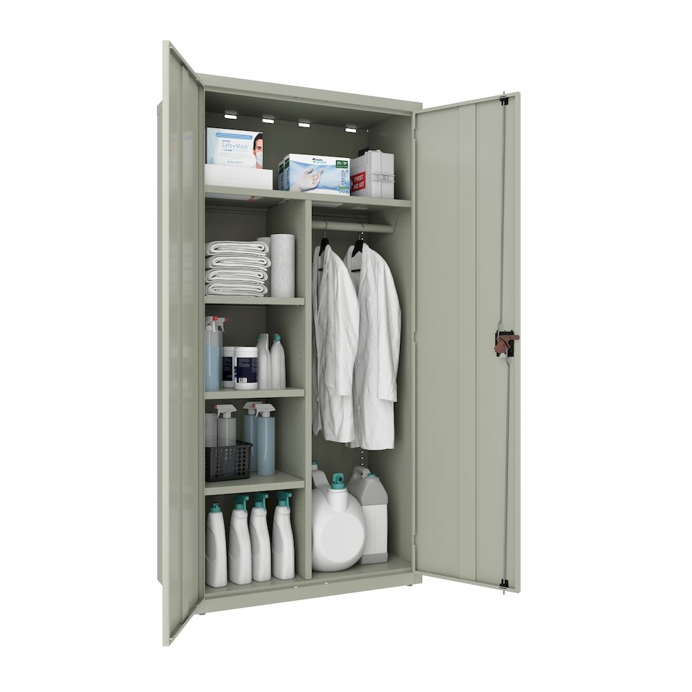 Hirsh Wardrobe Cabinet, 18"D x 36"W x 72"H, Light Gray. Picture 9