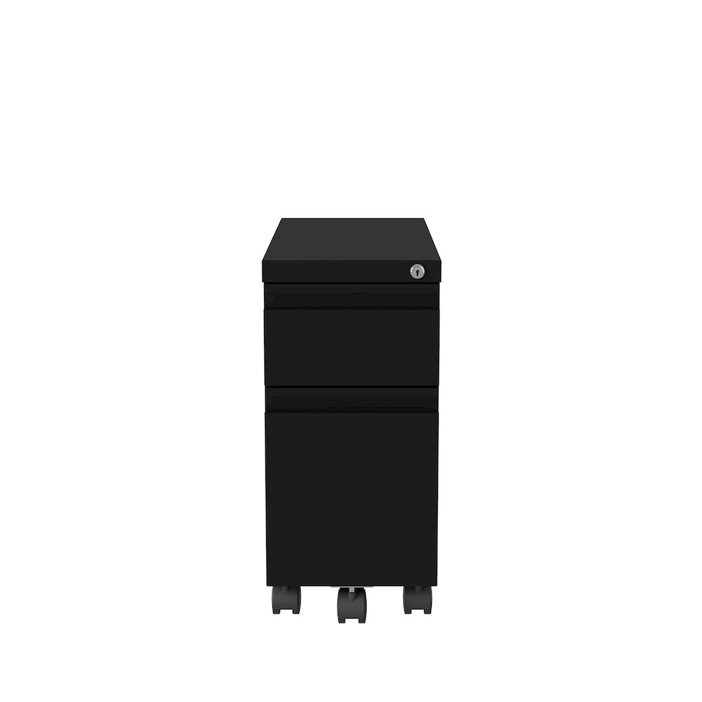 Hirsh 20" Deep Mobile Zip File Cabinet 2 Drawer Box-Files, Black. Picture 1