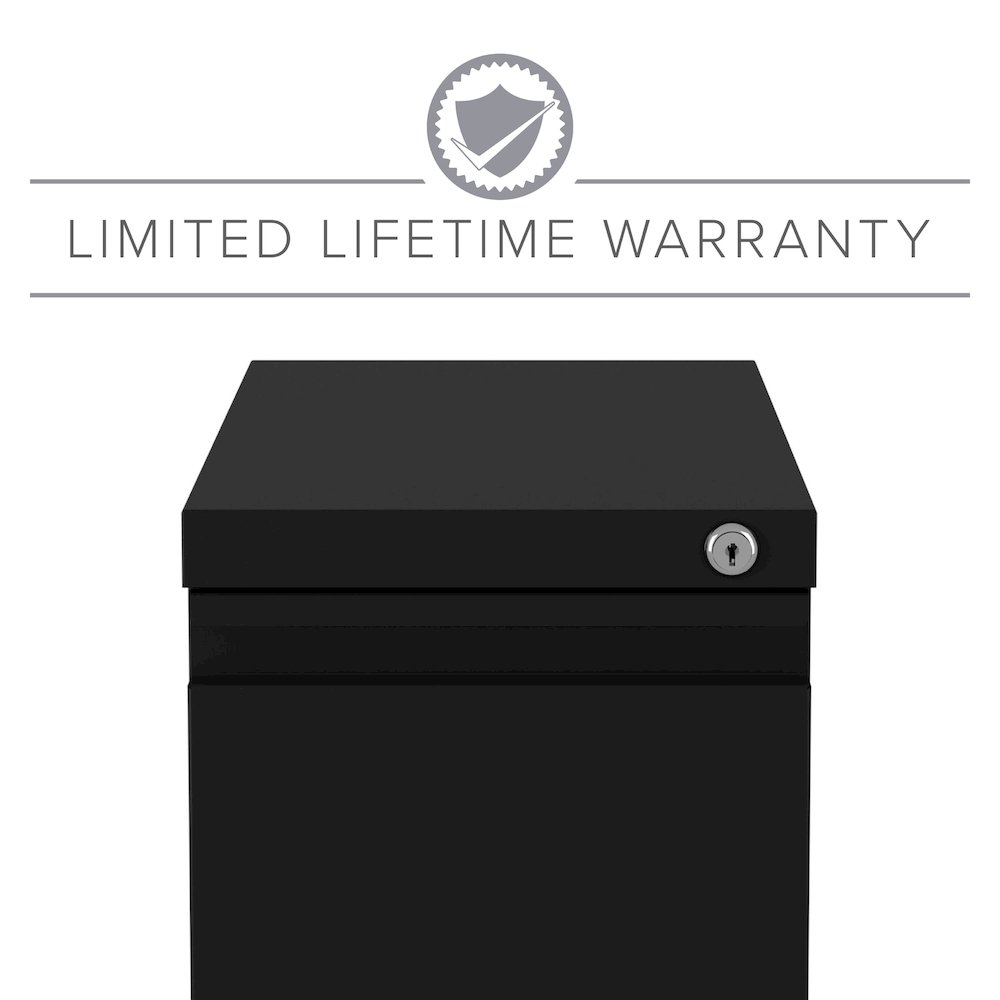 Hirsh 20" Deep Mobile Zip File Cabinet 2 Drawer, Black. Picture 13