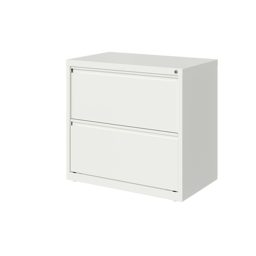 Hirsh 30 inch Wide 2 Drawer Metal Lateral File Cabinet, White. Picture 2