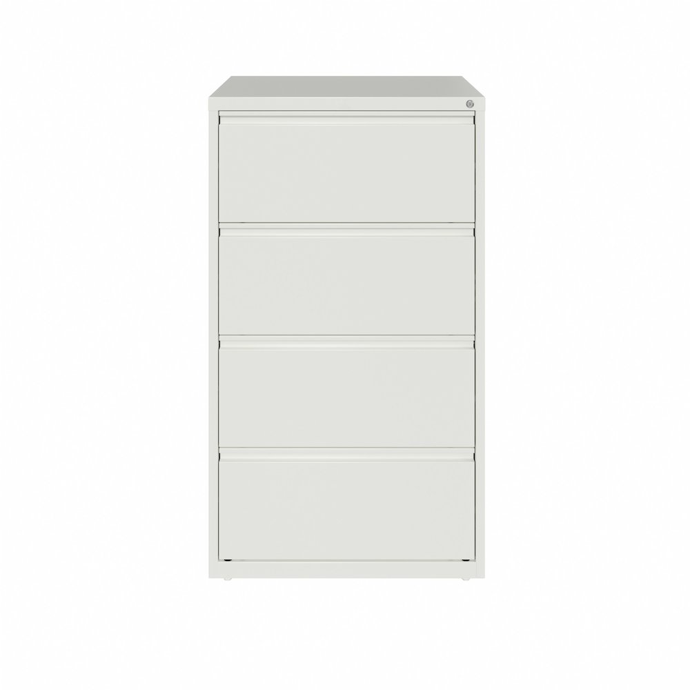 Hirsh 30 Inch Wide 4 Drawer Metal Lateral File Cabinet, White. Picture 1