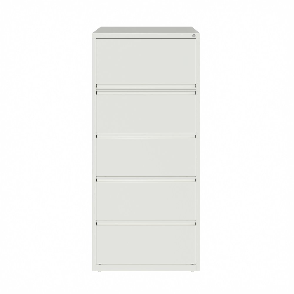 Hirsh 30 inch Wide 5 Drawer Metal Lateral File Cabinet, White. Picture 1