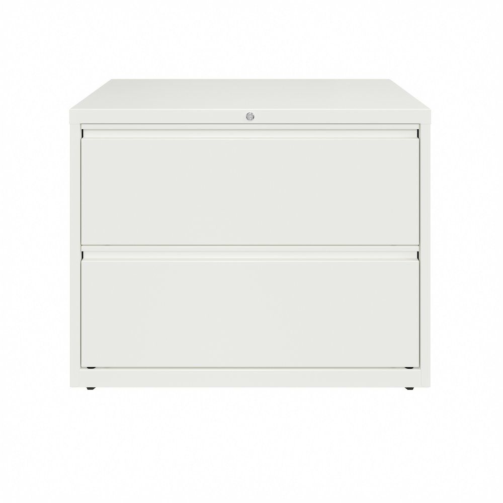 Hirsh 36 Inch Wide 2 Drawer Metal Lateral File Cabinet, White. Picture 1