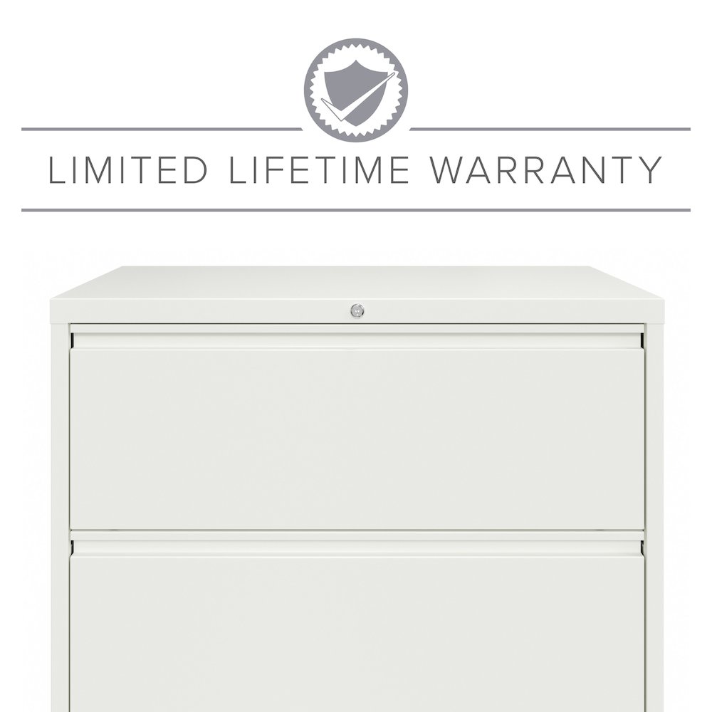 Hirsh 36 Inch Wide 2 Drawer Metal Lateral File Cabinet, White. Picture 13
