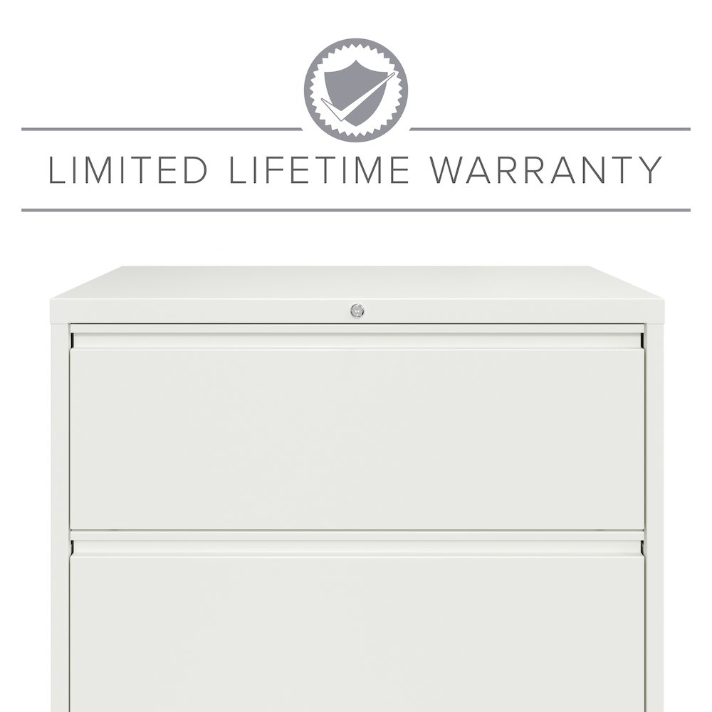Hirsh 36 Inch Wide 4 Drawer Metal Lateral File Cabinet, White. Picture 5