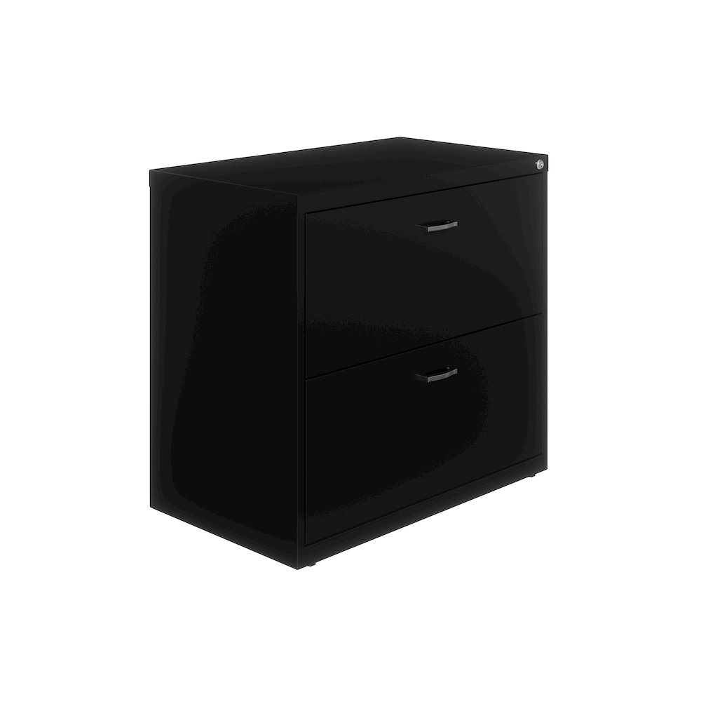 Space Solutions 30 inch Wide 2 Drawer Lateral File Cabinet Black. Picture 18