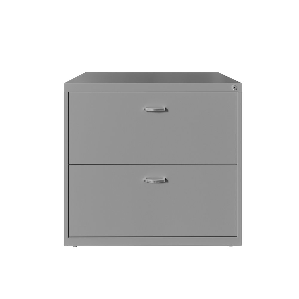 Space Solutions 30 inch Wide 2 Drawer Lateral File Cabinet Arctic Silver. Picture 1