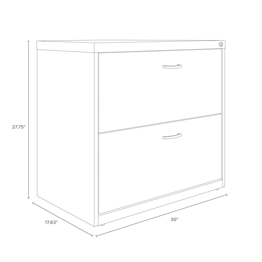 Space Solutions 30 inch Wide 2 Drawer Lateral File Cabinet Arctic Silver. Picture 4