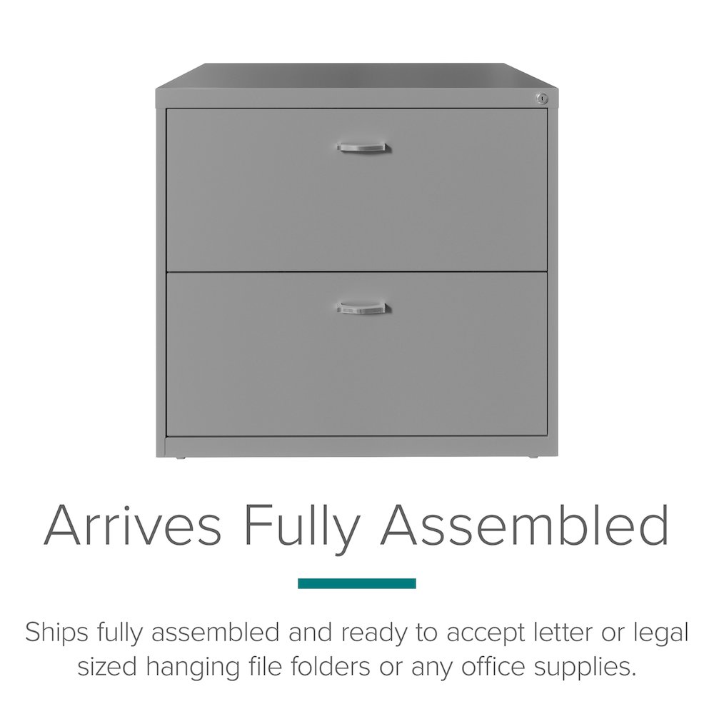 Space Solutions 30 inch Wide 2 Drawer Lateral File Cabinet Arctic Silver. Picture 7