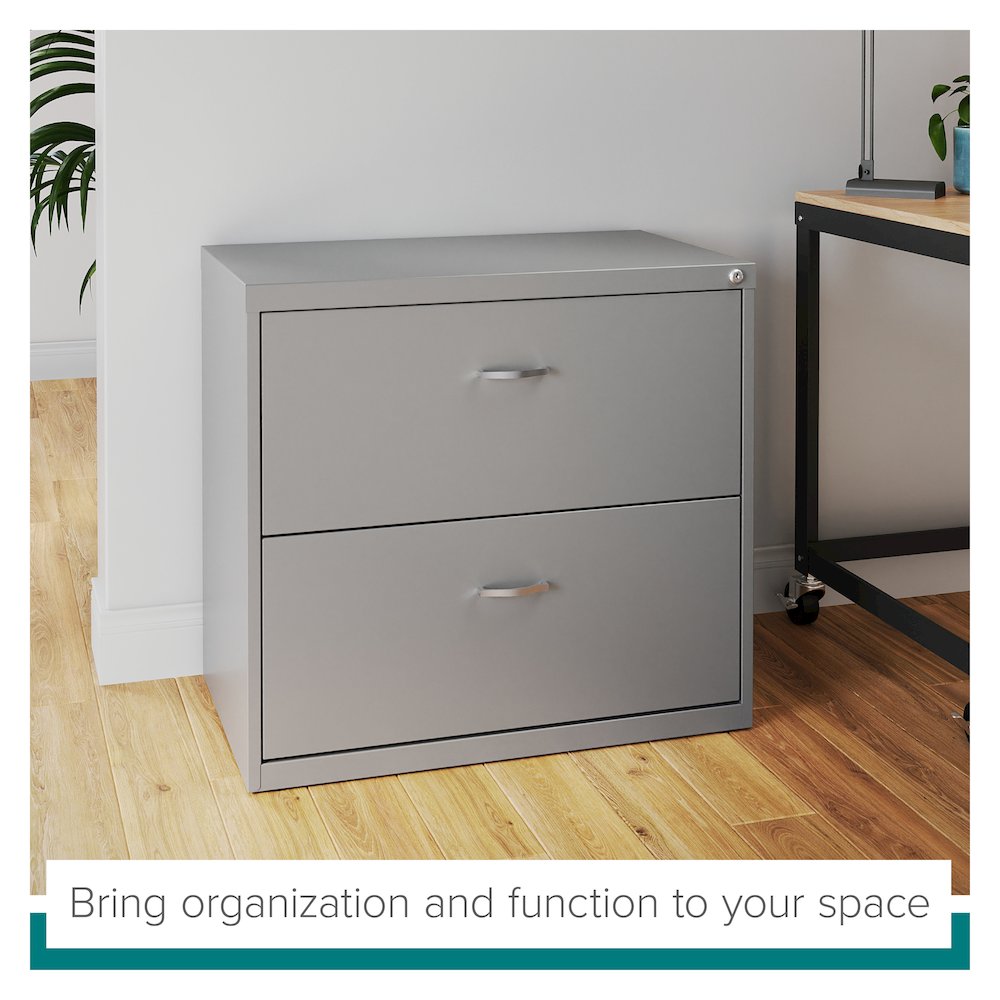 Space Solutions 30 inch Wide 2 Drawer Lateral File Cabinet Arctic Silver. Picture 10