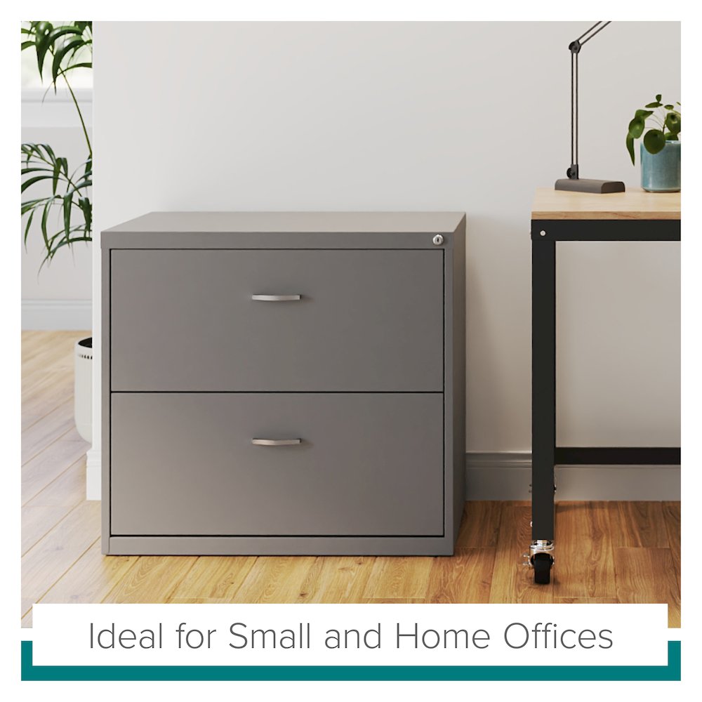 Space Solutions 30 inch Wide 2 Drawer Lateral File Cabinet Arctic Silver. Picture 16
