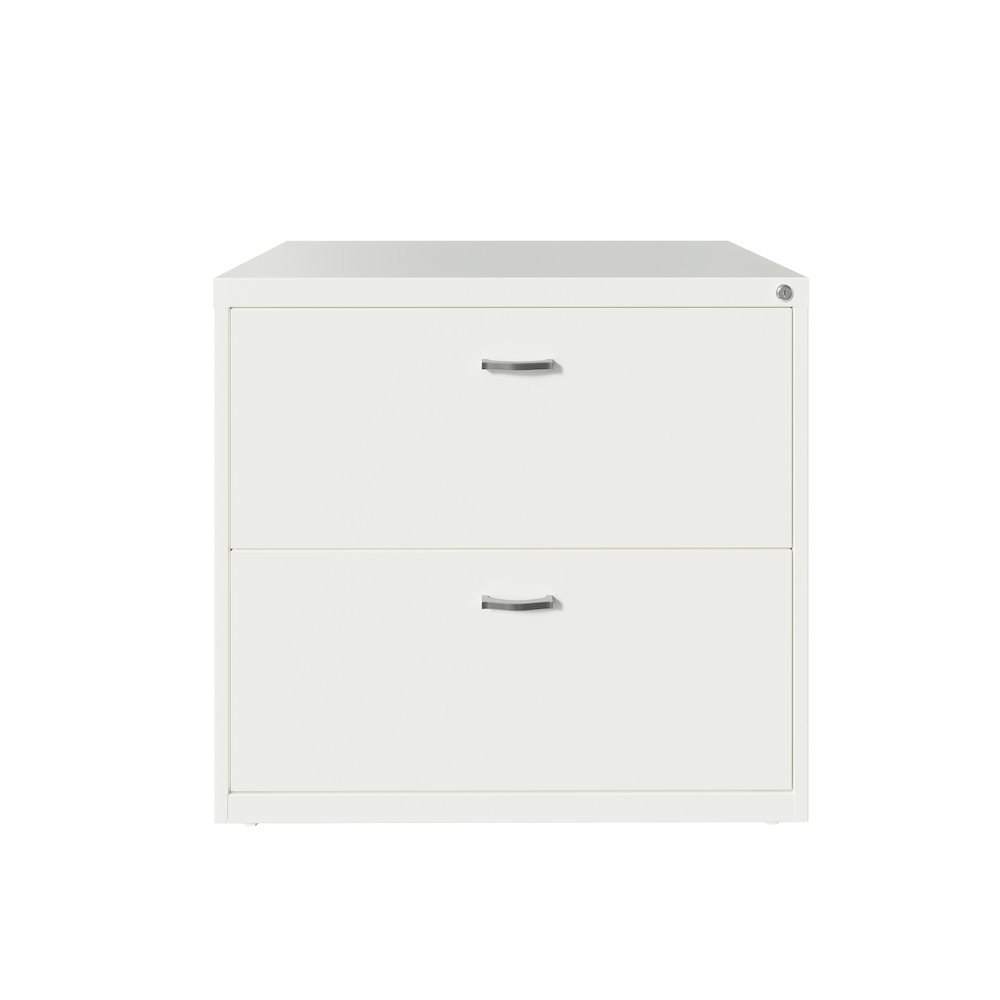 Space Solutions 30 inch Wide 2 Drawer Lateral File Cabinet White. Picture 1