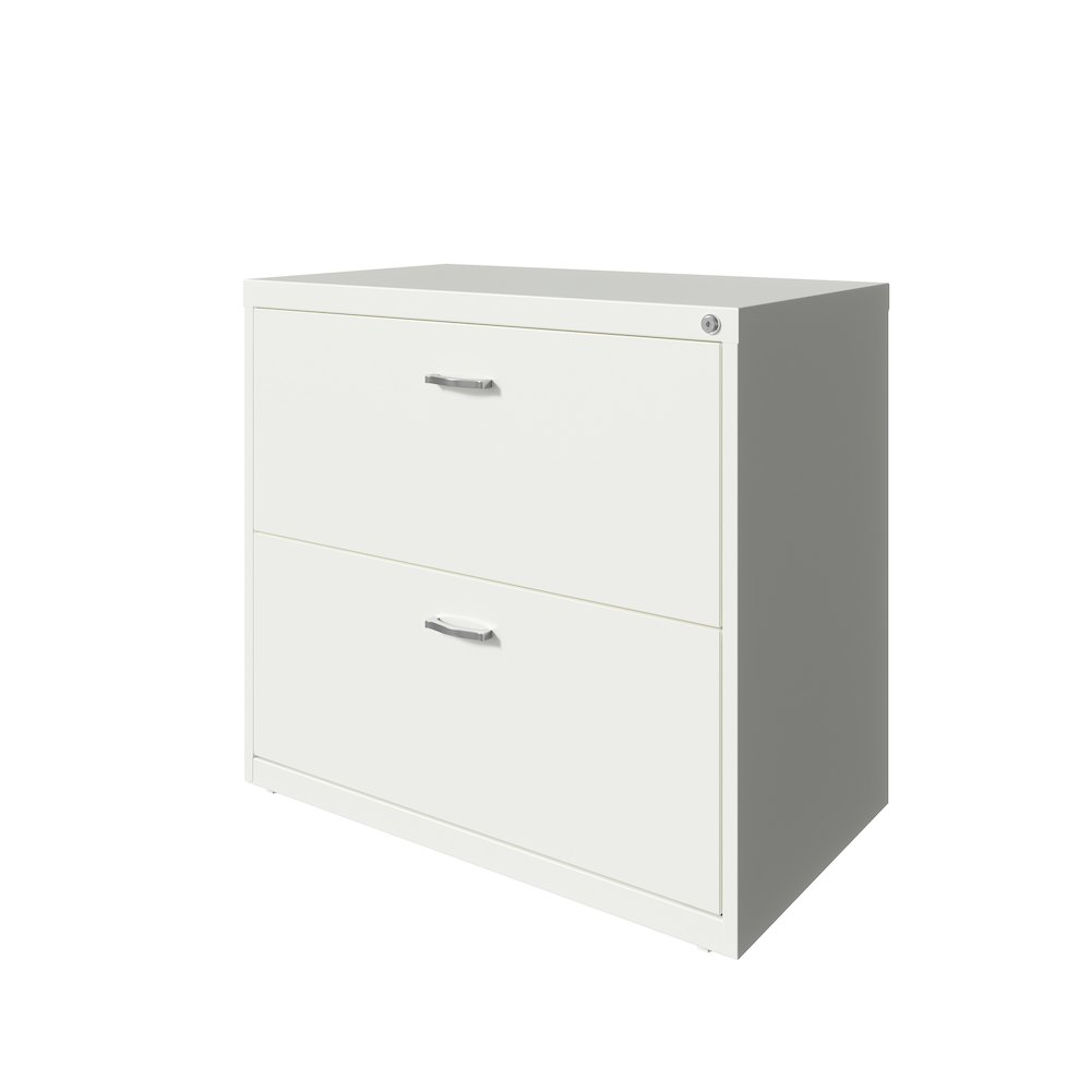 Space Solutions 30 inch Wide 2 Drawer Lateral File Cabinet White. Picture 2