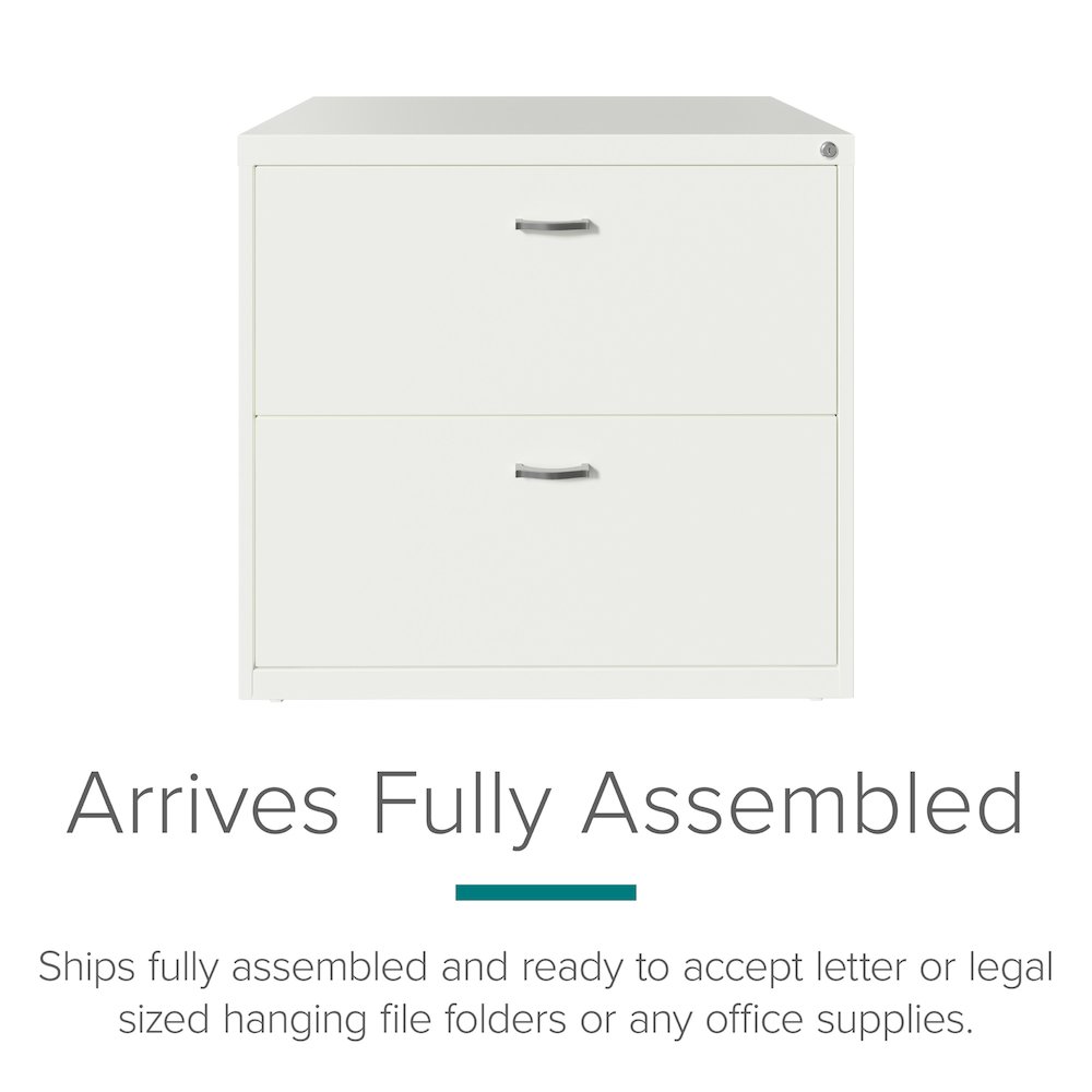 Space Solutions 30 inch Wide 2 Drawer Lateral File Cabinet White. Picture 6