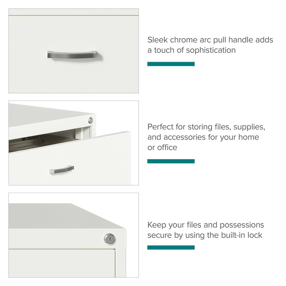 Space Solutions 30 inch Wide 2 Drawer Lateral File Cabinet White. Picture 11