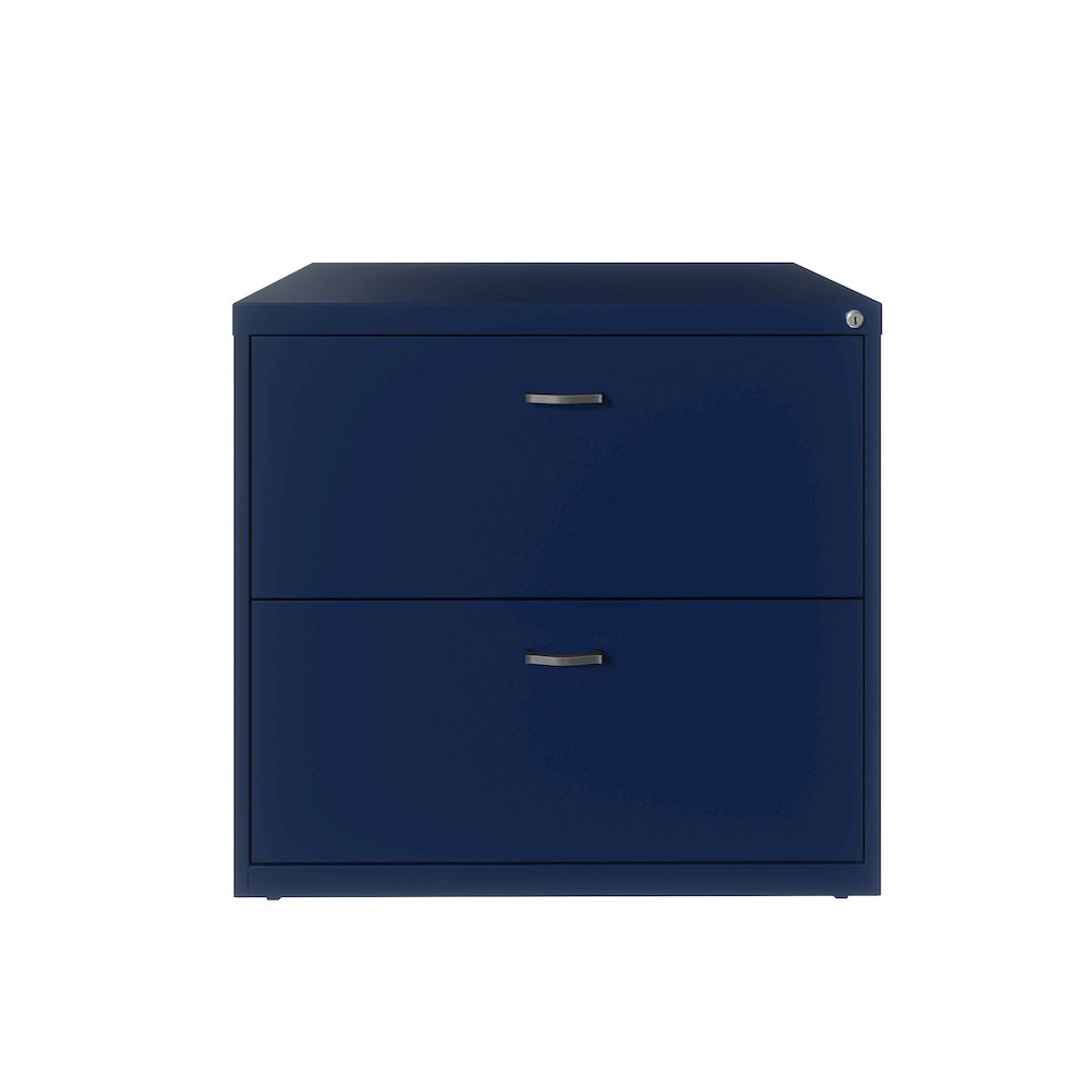Space Solutions 30 inch Wide 2 Drawer Lateral File Cabinet Navy. Picture 2