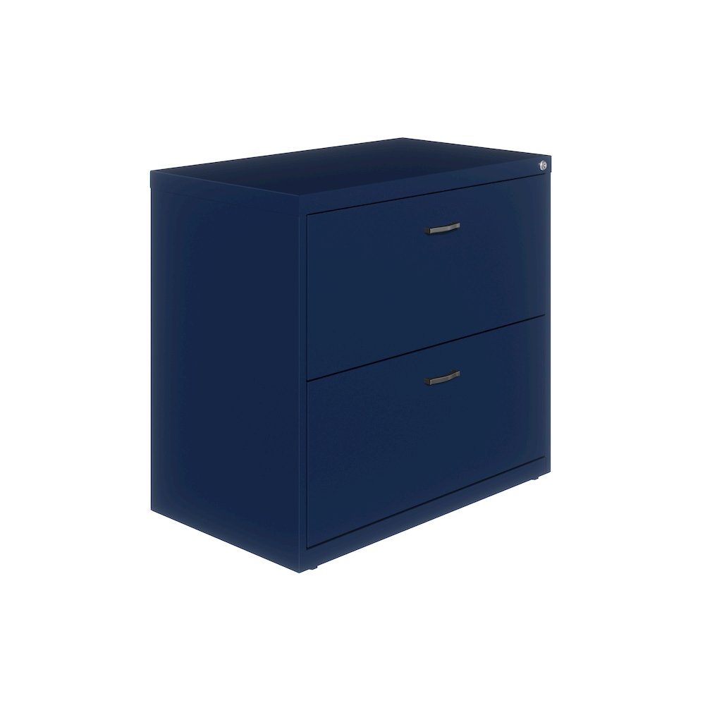 Space Solutions 30 inch Wide 2 Drawer Lateral File Cabinet Navy. Picture 15