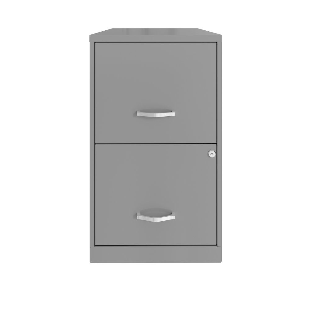Space Solutions 18" Deep 2 Drawer Vertical File Cabinet, Arctic Silver. Picture 1