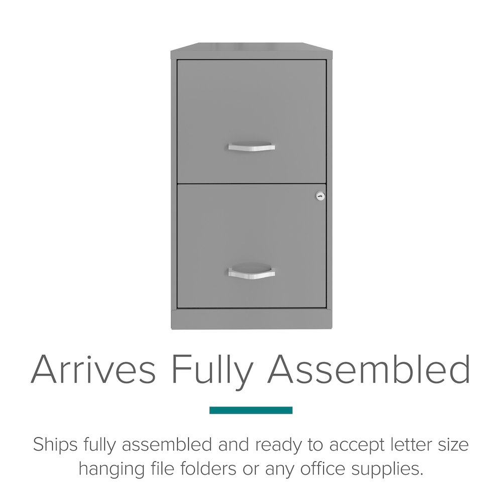 Space Solutions 18" Deep 2 Drawer Vertical File Cabinet, Arctic Silver. Picture 9