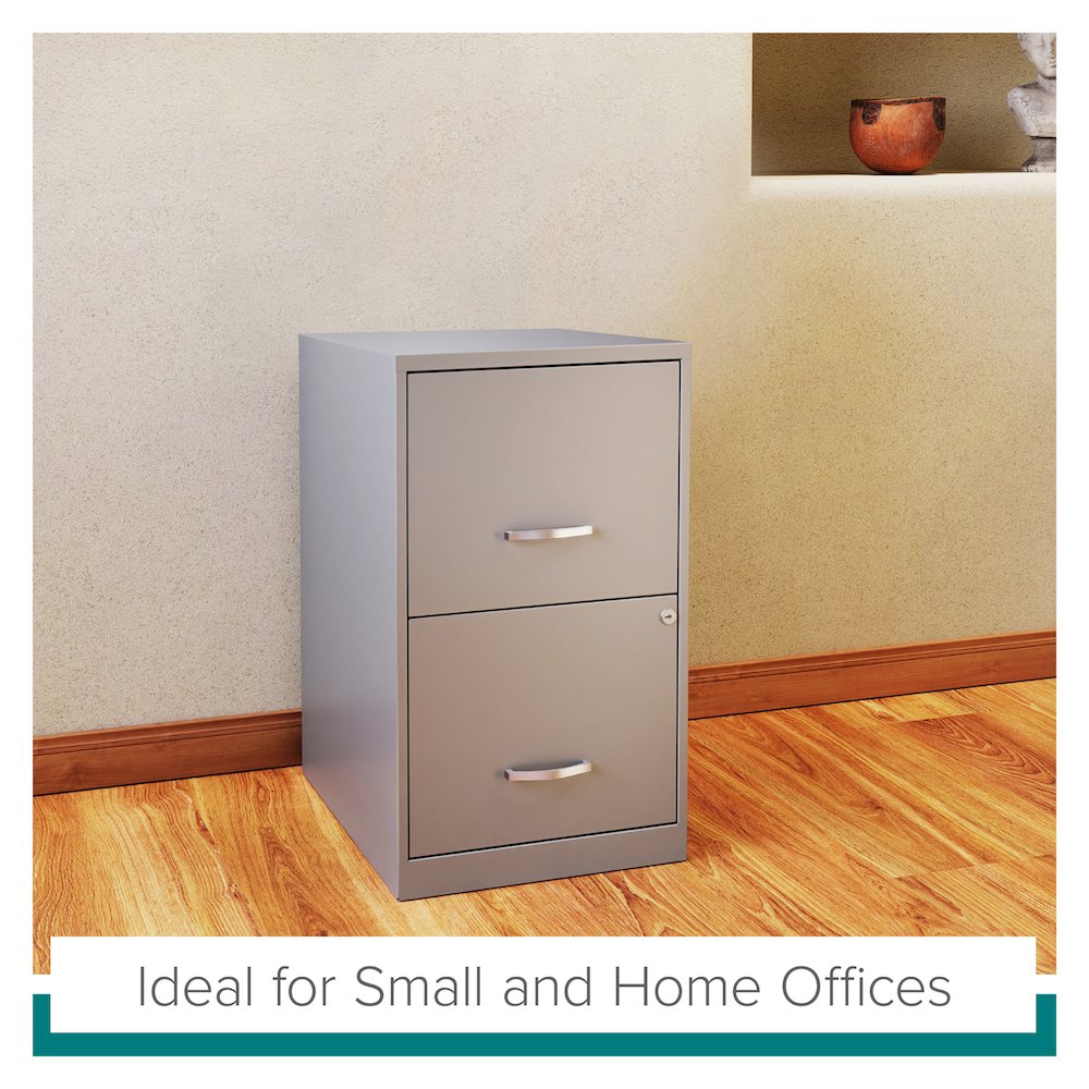 Space Solutions 18" Deep 2 Drawer Vertical File Cabinet, Arctic Silver. Picture 18
