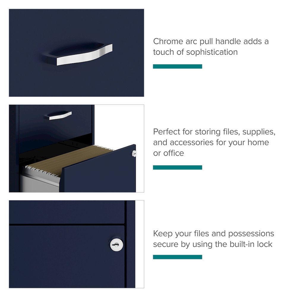 Space Solutions 18" Deep 2 Drawer Letter Width Vertical File Cabinet, Navy. Picture 12