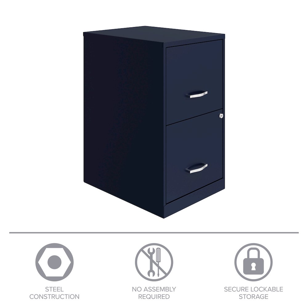 Space Solutions 18" Deep 2 Drawer Letter Width Vertical File Cabinet, Navy. Picture 15
