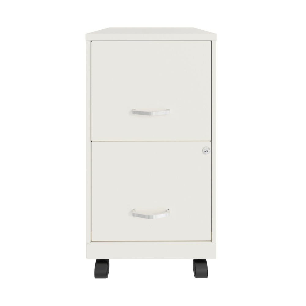 Space Solutions 18" Deep 2 Drawer Vertical File Cabinet, Pearl White. Picture 1