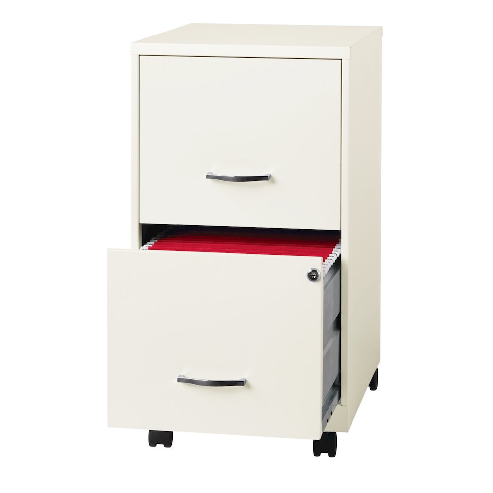 Space Solutions 18" Deep 2 Drawer Vertical File Cabinet, Pearl White. Picture 4