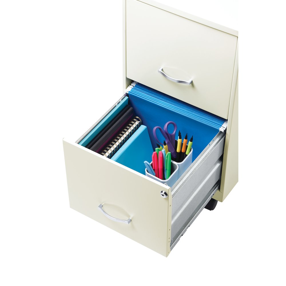 Space Solutions 18" Deep 2 Drawer Vertical File Cabinet, Pearl White. Picture 5