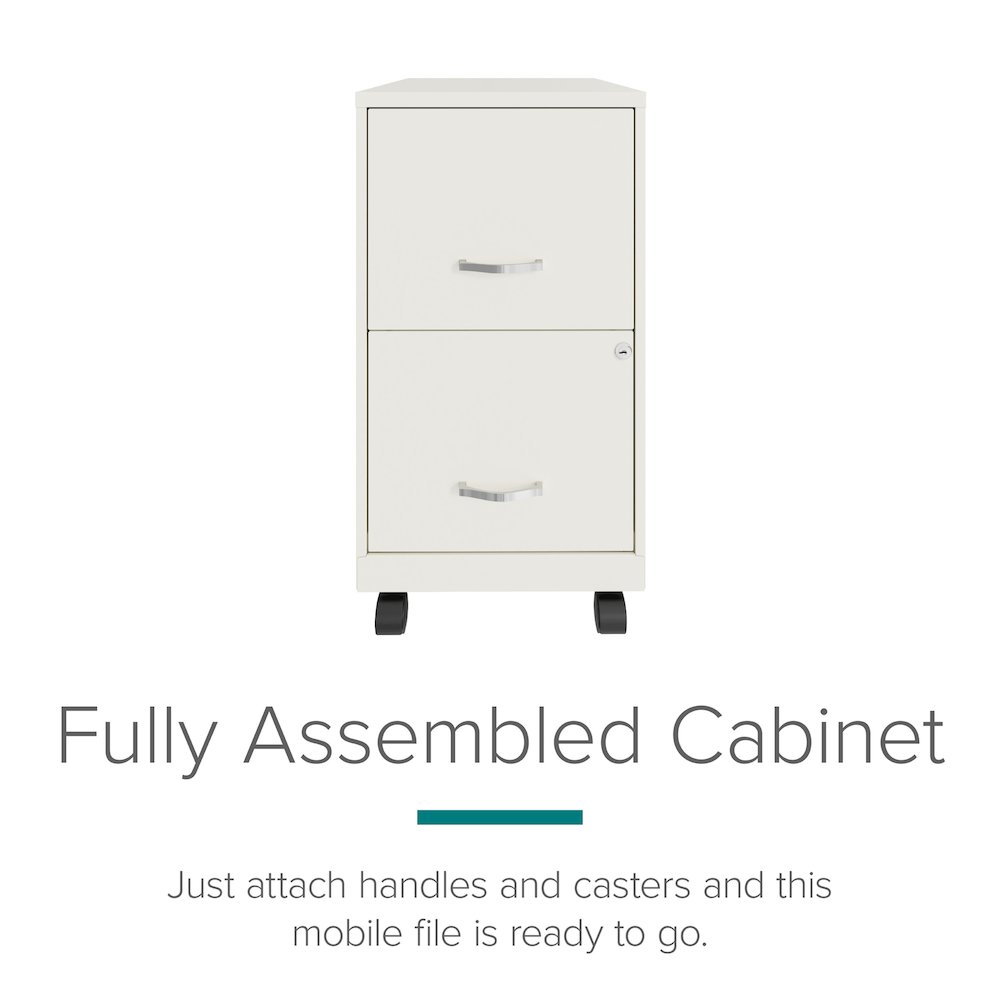 Space Solutions 18" Deep 2 Drawer Vertical File Cabinet, Pearl White. Picture 10