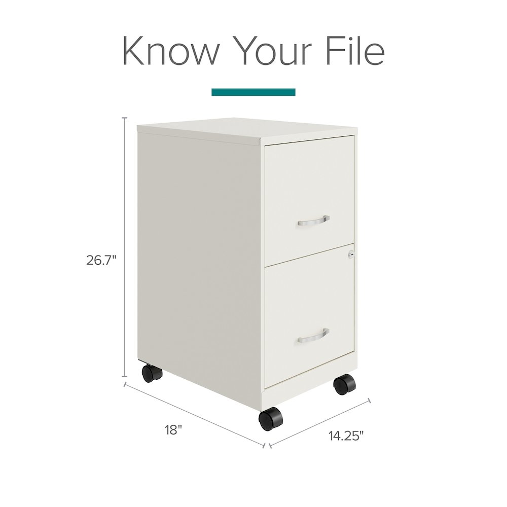 Space Solutions 18" Deep 2 Drawer Vertical File Cabinet, Pearl White. Picture 13