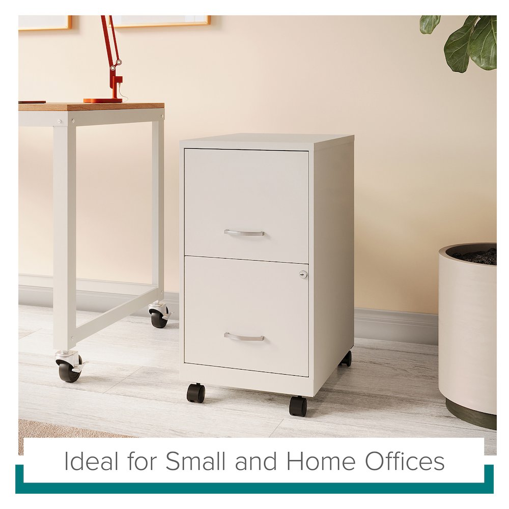 Space Solutions 18" Deep 2 Drawer Vertical File Cabinet, Pearl White. Picture 22