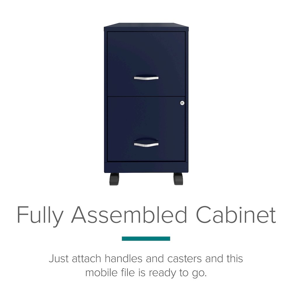 Space Solutions 18" Deep 2 Drawer Vertical File Cabinet, Navy. Picture 5