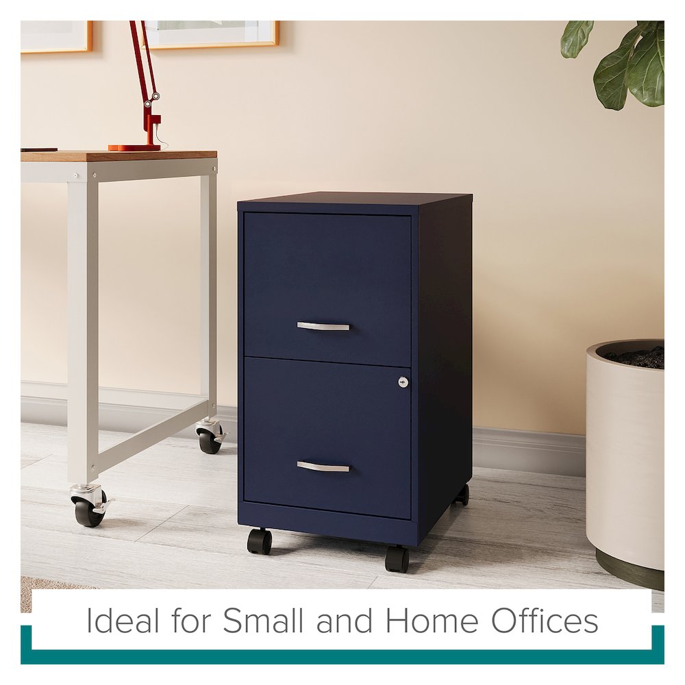 Space Solutions 18" Deep 2 Drawer Vertical File Cabinet, Navy. Picture 17