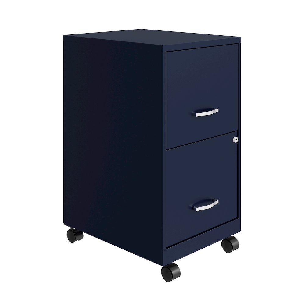 Space Solutions 18" Deep 2 Drawer Vertical File Cabinet, Navy. Picture 19