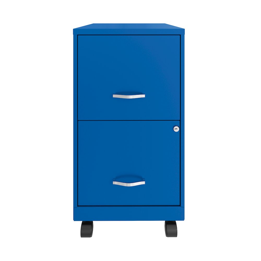 Space Solutions 18" Deep 2 Drawer Vertical File Cabinet, Classic Blue. Picture 1