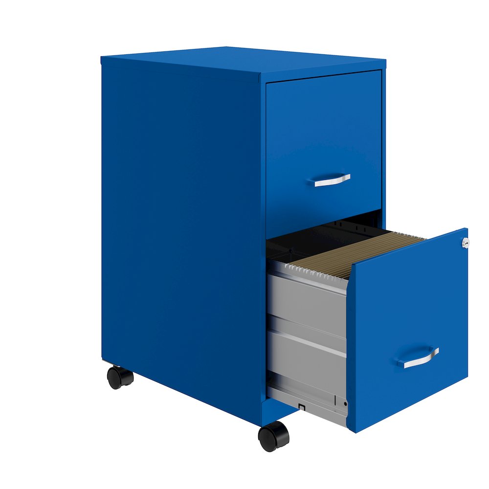 Space Solutions 18" Deep 2 Drawer Vertical File Cabinet, Classic Blue. Picture 6