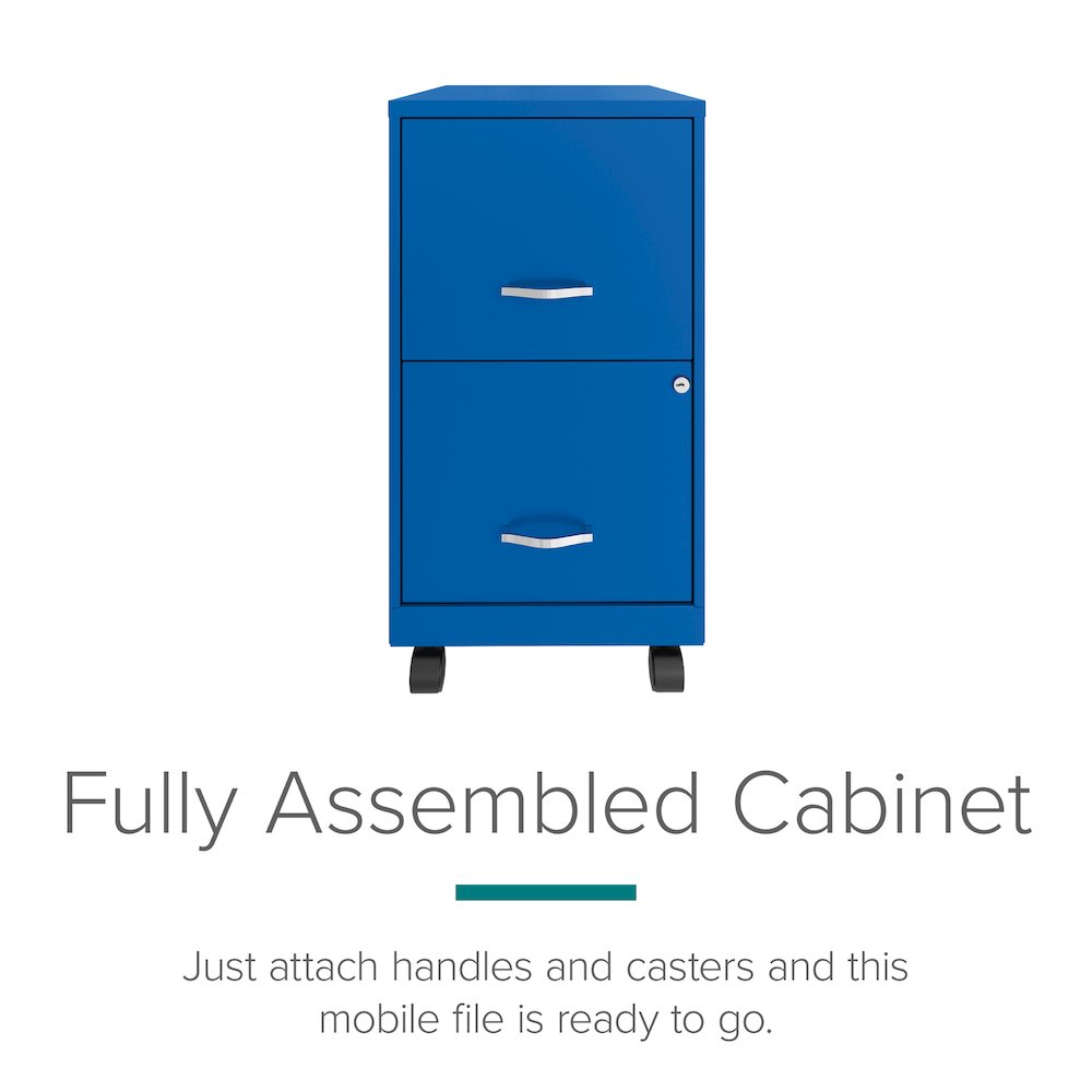Space Solutions 18" Deep 2 Drawer Vertical File Cabinet, Classic Blue. Picture 5