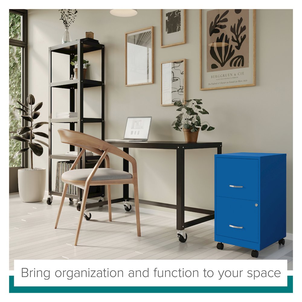Space Solutions 18" Deep 2 Drawer Vertical File Cabinet, Classic Blue. Picture 11