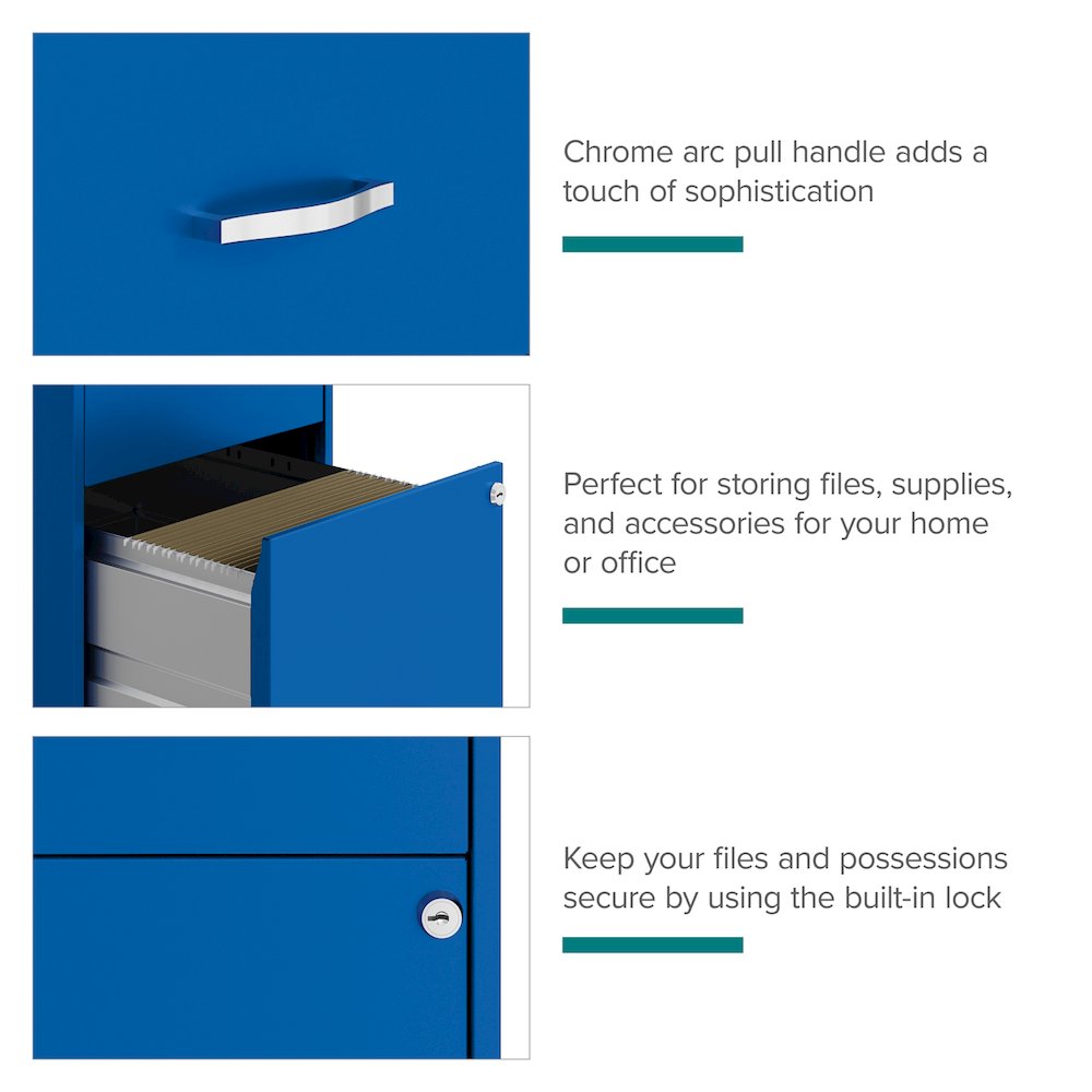 Space Solutions 18" Deep 2 Drawer Vertical File Cabinet, Classic Blue. Picture 12