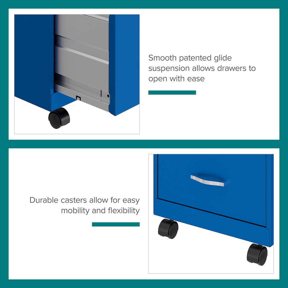 Space Solutions 18" Deep 2 Drawer Vertical File Cabinet, Classic Blue. Picture 14