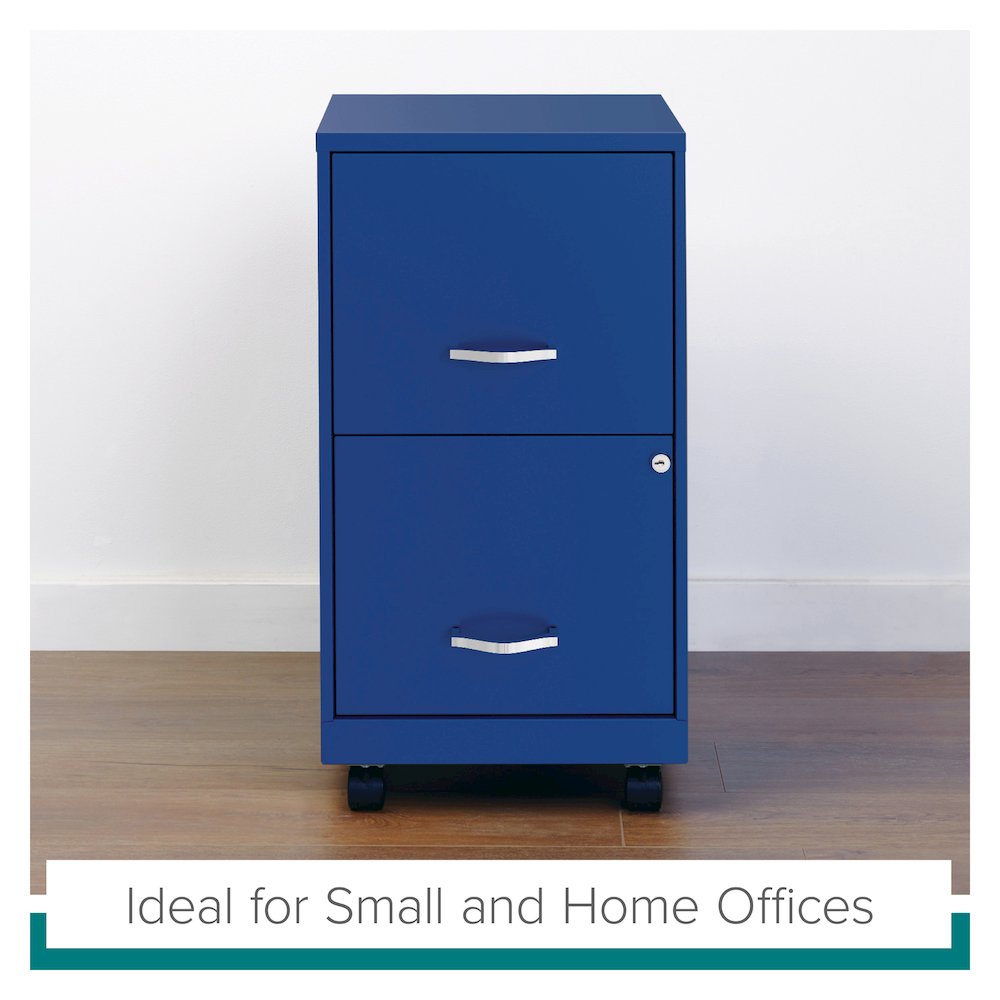 Space Solutions 18" Deep 2 Drawer Vertical File Cabinet, Classic Blue. Picture 16