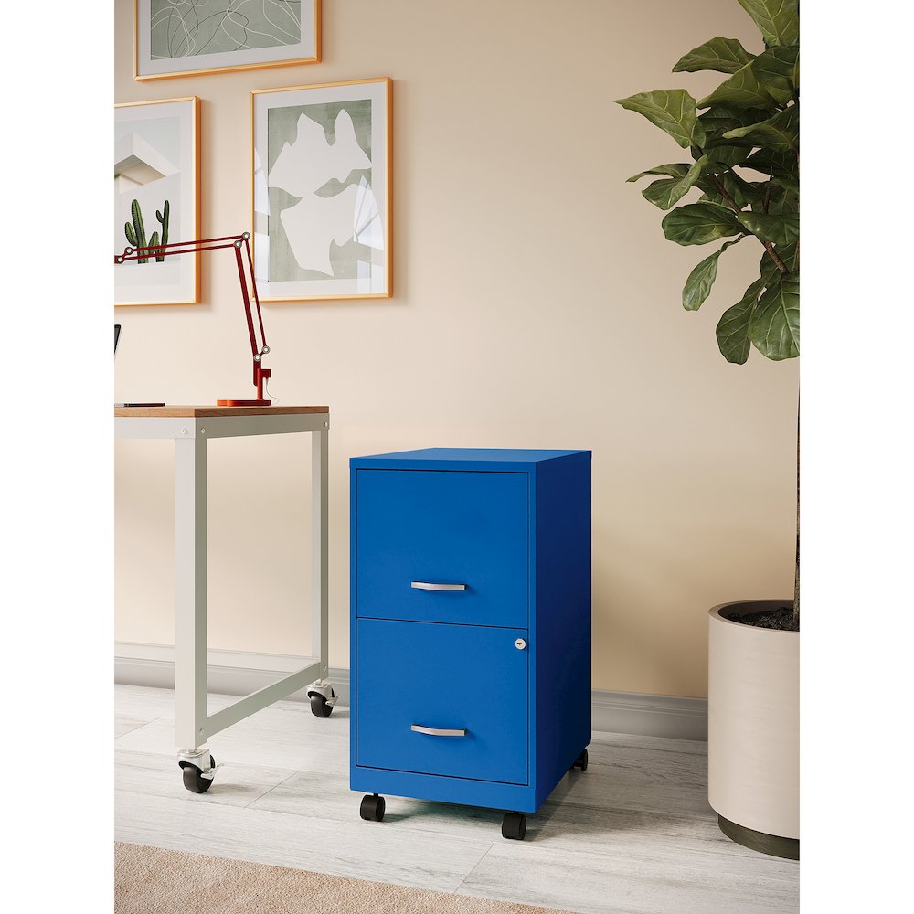 Space Solutions 18" Deep 2 Drawer Vertical File Cabinet, Classic Blue. Picture 18
