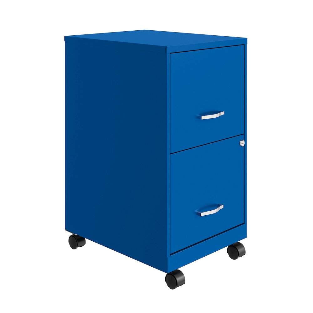 Space Solutions 18" Deep 2 Drawer Vertical File Cabinet, Classic Blue. Picture 19